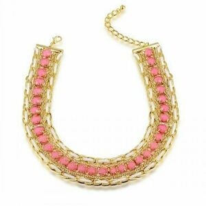 New! Gorgeous Chunky Statement Women's Fashion Necklace Gold-tone